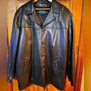 Men's Lined (removable) Soft Lambskin Leather Overland Car Coat-2XL